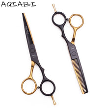 Load image into Gallery viewer, 5.5" AQIABI Hairdressing Scissors Hair Professional Thinning Shears Set Hair Cutting Scissors Barber Scissors 440C Japan A1029
