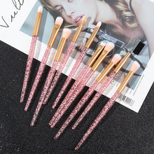 Load image into Gallery viewer, Glitter 10pcs Lovely Pink Unicorn Eye Brushes Set Eyeliner Eyebrow Eyeshadow Makeup Brushes Set Cosmetic Beauty maquiagem Tools