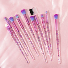 Load image into Gallery viewer, Glitter 10pcs Lovely Pink Unicorn Eye Brushes Set Eyeliner Eyebrow Eyeshadow Makeup Brushes Set Cosmetic Beauty maquiagem Tools