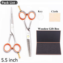 Load image into Gallery viewer, 5.5" AQIABI Hairdressing Scissors Hair Professional Thinning Shears Set Hair Cutting Scissors Barber Scissors 440C Japan A1029