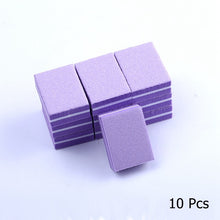 Load image into Gallery viewer, 10/25/50pcs lot Double-sided Mini Nail File Blocks Colorful Sponge Nail Polish Sanding Buffer Strips Polishing Manicure Tools