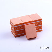 Load image into Gallery viewer, 10/25/50pcs lot Double-sided Mini Nail File Blocks Colorful Sponge Nail Polish Sanding Buffer Strips Polishing Manicure Tools