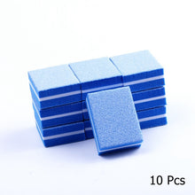 Load image into Gallery viewer, 10/25/50pcs lot Double-sided Mini Nail File Blocks Colorful Sponge Nail Polish Sanding Buffer Strips Polishing Manicure Tools