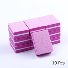 Load image into Gallery viewer, 10/25/50pcs lot Double-sided Mini Nail File Blocks Colorful Sponge Nail Polish Sanding Buffer Strips Polishing Manicure Tools