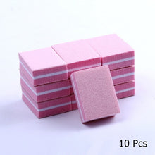 Load image into Gallery viewer, 10/25/50pcs lot Double-sided Mini Nail File Blocks Colorful Sponge Nail Polish Sanding Buffer Strips Polishing Manicure Tools
