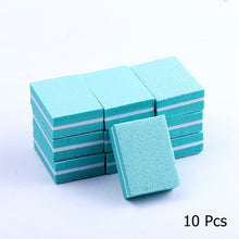 Load image into Gallery viewer, 10/25/50pcs lot Double-sided Mini Nail File Blocks Colorful Sponge Nail Polish Sanding Buffer Strips Polishing Manicure Tools