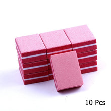 Load image into Gallery viewer, 10/25/50pcs lot Double-sided Mini Nail File Blocks Colorful Sponge Nail Polish Sanding Buffer Strips Polishing Manicure Tools