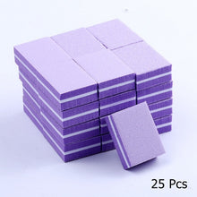 Load image into Gallery viewer, 10/25/50pcs lot Double-sided Mini Nail File Blocks Colorful Sponge Nail Polish Sanding Buffer Strips Polishing Manicure Tools