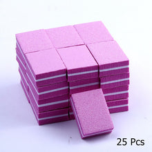 Load image into Gallery viewer, 10/25/50pcs lot Double-sided Mini Nail File Blocks Colorful Sponge Nail Polish Sanding Buffer Strips Polishing Manicure Tools