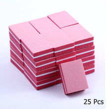 Load image into Gallery viewer, 10/25/50pcs lot Double-sided Mini Nail File Blocks Colorful Sponge Nail Polish Sanding Buffer Strips Polishing Manicure Tools