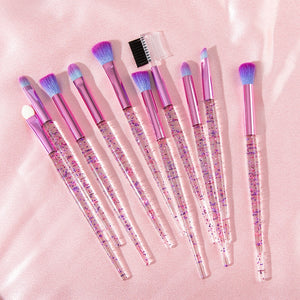 Glitter 10pcs Lovely Pink Unicorn Eye Brushes Set Eyeliner Eyebrow Eyeshadow Makeup Brushes Set Cosmetic Beauty maquiagem Tools