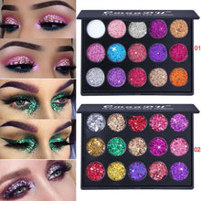 Load image into Gallery viewer, Cmamdu15 Colors Diamond Paillette Eyeshadow Palette High Gloss Shimmer Eye Shadow Waterproof Cosmetic Beauty Makeup Powder TSLM2
