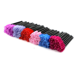 200pcs Eyelash Brushes For Extension Disposable Eyebrow Brush Mascara Wand Applicator Eyelash Cosmetic Brushes Makeup Tool