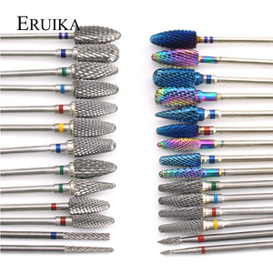 28 Types Tungsten Blue Rainbow Carbide Nail Drill Bit Electric Nail Mills Cutter for Manicure Machine Nail Files Accessories