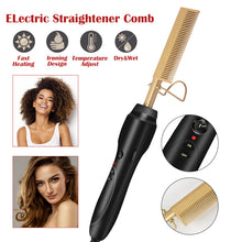 Load image into Gallery viewer, Comb Hot Comb Hair Straightener Hair Curler Curling Iron Electric Environmentally Friendly Titanium Alloy Comb Dropshipping VIP
