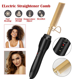 Comb Hot Comb Hair Straightener Hair Curler Curling Iron Electric Environmentally Friendly Titanium Alloy Comb Dropshipping VIP