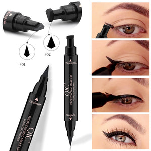 1PC Double-Headed Seal Black Eyeliner Triangle Seal Eyeliner Stamp Waterproof Black Liquid Eyeliner Eye Makeup maquiagem TSLM2