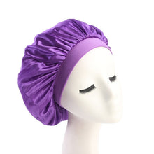 Load image into Gallery viewer, 58cm Adjust Solid Satin Bonnet Hair Styling Cap Long Hair Care Women Night Sleep Hat Silk Head Wrap Shower Cap Hair Styling Tool
