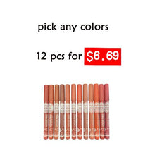 Load image into Gallery viewer, 3pcs Lipstick Pencil Waterproof Long Lasting 12 colors Matte Glitter Lip Liner Makeup Cosmetics
