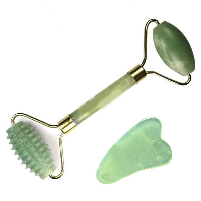 Facial Massage Roller Heads Jade Stone Face Lift Hands Body Skin Relaxation Slimming Beauty Health Skin Care Tools