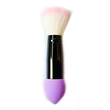 Load image into Gallery viewer, 1pc Professional blusher brush 2 heads Nylon Make up Brushes Two Head Metal Cosmetic Tools with Sponge Pink Color drop shipping
