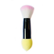 Load image into Gallery viewer, 1pc Professional blusher brush 2 heads Nylon Make up Brushes Two Head Metal Cosmetic Tools with Sponge Pink Color drop shipping
