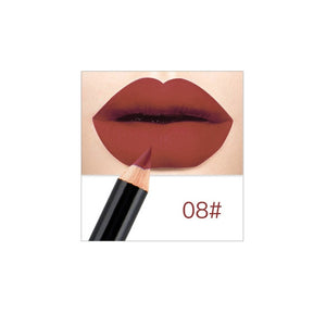 12 Colors Brand Lip Pencils Matte Lipliner Pencil Waterproof Makeup Lips 2018 Matte Lipstick Lip Liner Pen Smooth Nude Cosmetics