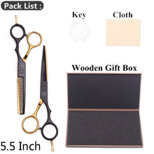 Load image into Gallery viewer, 5.5&quot; AQIABI Hairdressing Scissors Hair Professional Thinning Shears Set Hair Cutting Scissors Barber Scissors 440C Japan A1029
