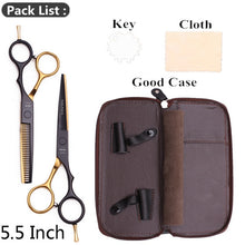 Load image into Gallery viewer, 5.5&quot; AQIABI Hairdressing Scissors Hair Professional Thinning Shears Set Hair Cutting Scissors Barber Scissors 440C Japan A1029
