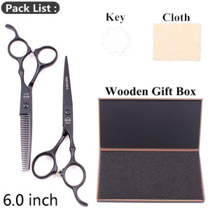 5.5" AQIABI Hairdressing Scissors Hair Professional Thinning Shears Set Hair Cutting Scissors Barber Scissors 440C Japan A1029