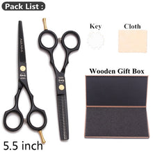 Load image into Gallery viewer, 5.5&quot; AQIABI Hairdressing Scissors Hair Professional Thinning Shears Set Hair Cutting Scissors Barber Scissors 440C Japan A1029
