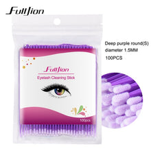 Load image into Gallery viewer, 100Pcs Disposable Eyelash Cotton Swab Micro Brushes Eyelashes Extension Cleaning Sticks Brushes for Eyes Mascara Remove Makeup

