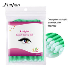 Load image into Gallery viewer, 100Pcs Disposable Eyelash Cotton Swab Micro Brushes Eyelashes Extension Cleaning Sticks Brushes for Eyes Mascara Remove Makeup
