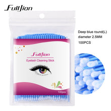 Load image into Gallery viewer, 100Pcs Disposable Eyelash Cotton Swab Micro Brushes Eyelashes Extension Cleaning Sticks Brushes for Eyes Mascara Remove Makeup
