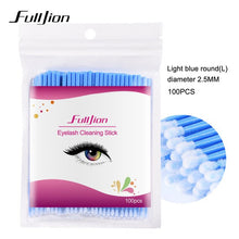 Load image into Gallery viewer, 100Pcs Disposable Eyelash Cotton Swab Micro Brushes Eyelashes Extension Cleaning Sticks Brushes for Eyes Mascara Remove Makeup
