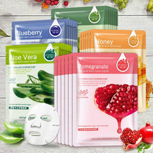 Load image into Gallery viewer, Skin Care Six Fruit Plant Facial Mask Moisturizing Oil-control Blueberry Cucumber Pomegranate Fruit Aloe Sheet Mask Face Mask
