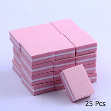 Load image into Gallery viewer, 10/25/50pcs lot Double-sided Mini Nail File Blocks Colorful Sponge Nail Polish Sanding Buffer Strips Polishing Manicure Tools
