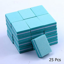 Load image into Gallery viewer, 10/25/50pcs lot Double-sided Mini Nail File Blocks Colorful Sponge Nail Polish Sanding Buffer Strips Polishing Manicure Tools

