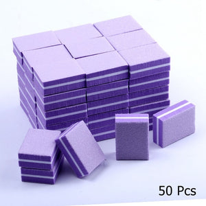 10/25/50pcs lot Double-sided Mini Nail File Blocks Colorful Sponge Nail Polish Sanding Buffer Strips Polishing Manicure Tools