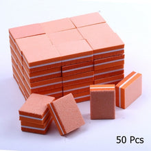 Load image into Gallery viewer, 10/25/50pcs lot Double-sided Mini Nail File Blocks Colorful Sponge Nail Polish Sanding Buffer Strips Polishing Manicure Tools
