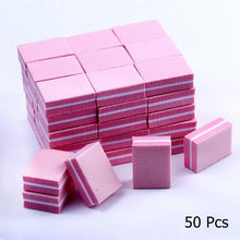 Load image into Gallery viewer, 10/25/50pcs lot Double-sided Mini Nail File Blocks Colorful Sponge Nail Polish Sanding Buffer Strips Polishing Manicure Tools

