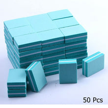Load image into Gallery viewer, 10/25/50pcs lot Double-sided Mini Nail File Blocks Colorful Sponge Nail Polish Sanding Buffer Strips Polishing Manicure Tools
