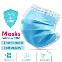 Load image into Gallery viewer, IN STOCK 12 HOURS SHIPPING Disposable Mask 3 Layers Protective Dustproof Cover Dust Anti-virus Masks Prevent Bacteria EFP
