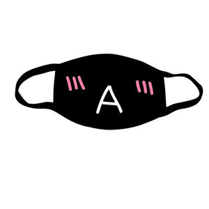 Anti-Dust Mask Mouth Mask Anime 3 Layers Mask Funny Teeth Pattern Cotton Fabric Cute Black Mouth Mask for Adult Teens Kids