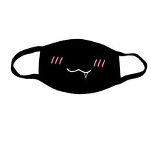 Load image into Gallery viewer, Anti-Dust Mask Mouth Mask Anime 3 Layers Mask Funny Teeth Pattern Cotton Fabric Cute Black Mouth Mask for Adult Teens Kids
