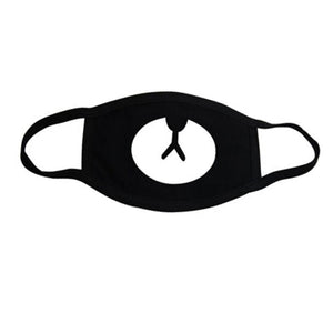 Anti-Dust Mask Mouth Mask Anime 3 Layers Mask Funny Teeth Pattern Cotton Fabric Cute Black Mouth Mask for Adult Teens Kids