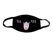Load image into Gallery viewer, Anti-Dust Mask Mouth Mask Anime 3 Layers Mask Funny Teeth Pattern Cotton Fabric Cute Black Mouth Mask for Adult Teens Kids
