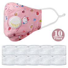 Load image into Gallery viewer, Reusable Children Mouth Mask Anti-Fog Haze Dust Pm 2.5 Face Mask Cartoon Breathable Half Face Mask Mouth Cover for Girls Boys
