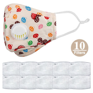 Reusable Children Mouth Mask Anti-Fog Haze Dust Pm 2.5 Face Mask Cartoon Breathable Half Face Mask Mouth Cover for Girls Boys