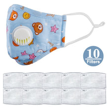 Load image into Gallery viewer, Reusable Children Mouth Mask Anti-Fog Haze Dust Pm 2.5 Face Mask Cartoon Breathable Half Face Mask Mouth Cover for Girls Boys
